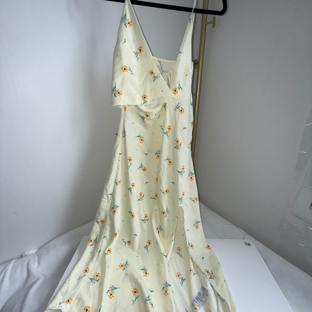 Urban Outfitters Cream Floral Maxi Dress